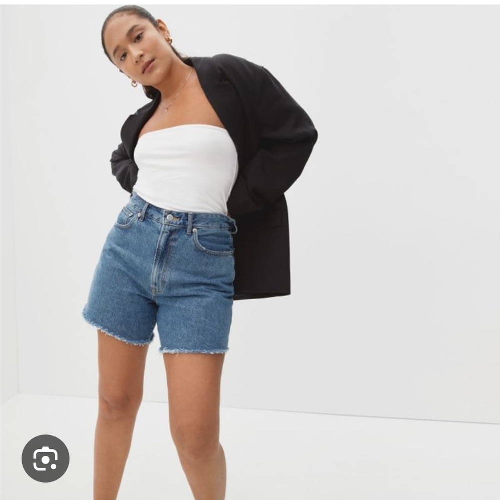 Everlane The A-Line Denim Short Raw hem Sz. 25